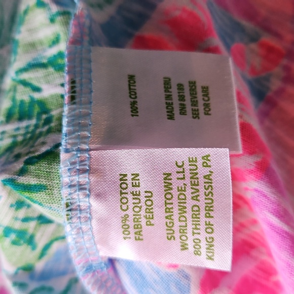 Lilly Pulitzer Fitted Pink and Green Short Sleeve Tee - Picture 7 of 7